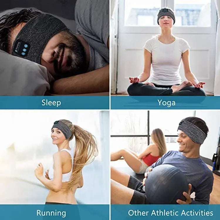 2024 Bluetooth Earphones Sports Sleeping Headband Elastic Wireless Headphones Music Eye Mask Wireless Bluetooth Headset Headband