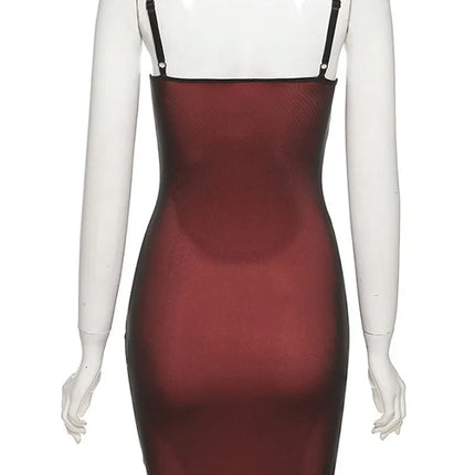 Mesh Double Layer Sexy Skinny Dress Women Sleeveless Party Bodycon 2023 Bandage Elastic Split Trend Clubwear Slim Outfit