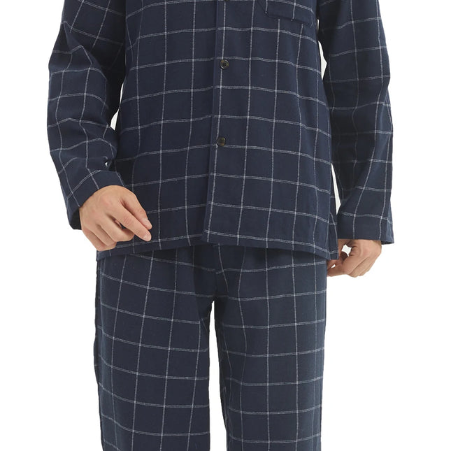 Mens Flannel Pajama Sets Cotton Plaid Pajamas for Men Pjs Set Soft Lounge Sleepwear Pj Pants with Pockets Flannel Shirts