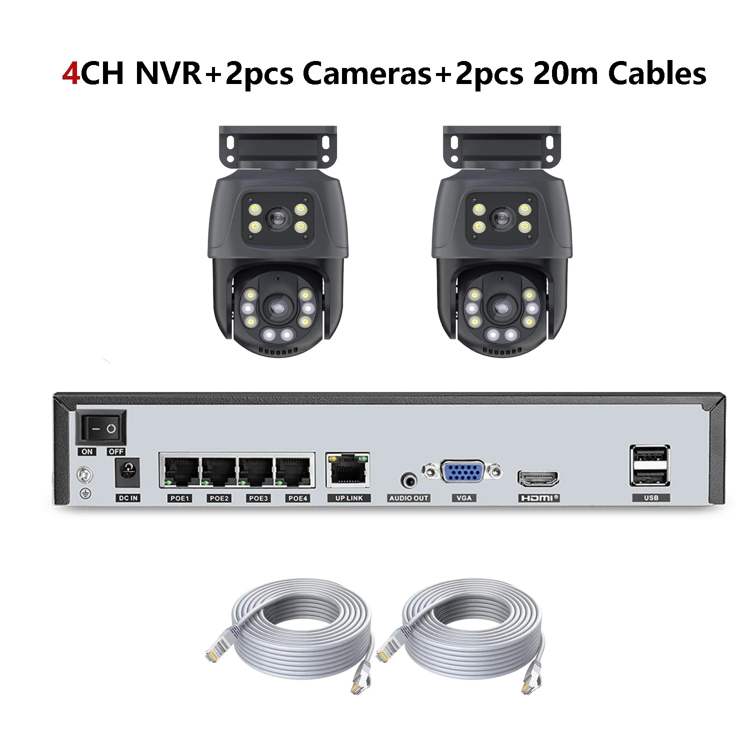 XMEYE Waterproof 6MP HD POE Surveillance Camera System Dual Lens PTZ WIFI IP Home Security 4CH 8CH POE NVR Video H.265 CCTV Kit