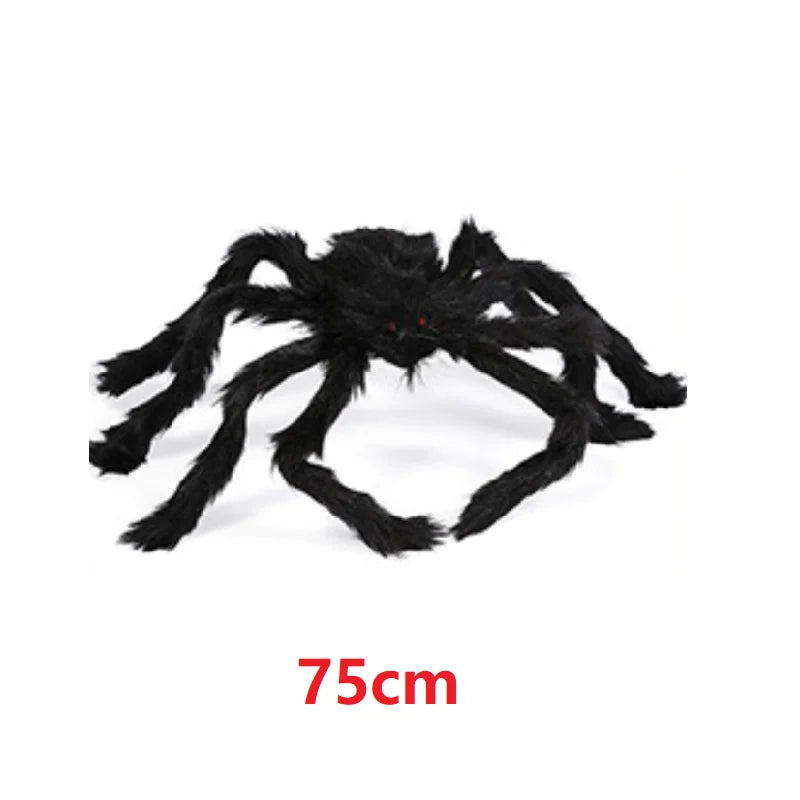 150/200cm Black Scary Giant Spider Huge Spider Web Halloween Decoration Props Haunted House Holiday Outdoor Giant Decoration