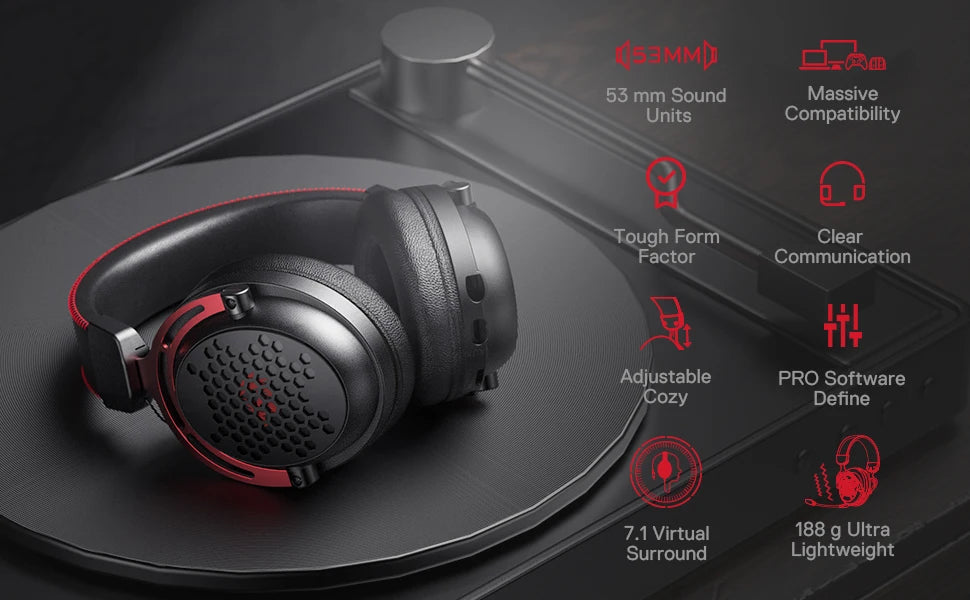 Redragon H386 USB Diomedes Wired Gaming Headset 7.1 Surround Sound  53MM Drivers Detachable Microphone Headphone