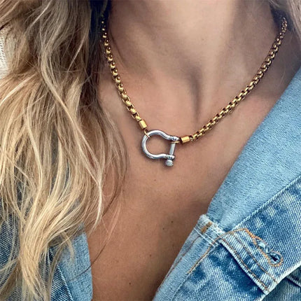 Foxanry Hollow Geometric Necklaces For Women Couples Personality Simple Hip Hop Fashion Clavicle Chain Party Jewelry Accessories