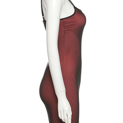 Mesh Double Layer Sexy Skinny Dress Women Sleeveless Party Bodycon 2023 Bandage Elastic Split Trend Clubwear Slim Outfit
