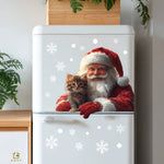 1PC Santa Claus and Snowflake Window Glass Stickers Decoration Static Cling No Residue for Bedroom Living Room Christmas Decor