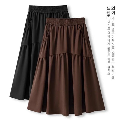 Pokect Solid Color High Waist Women Skirts Summer Autumn Black Casual A Line Pleats New Daily Wear Women Skirts
