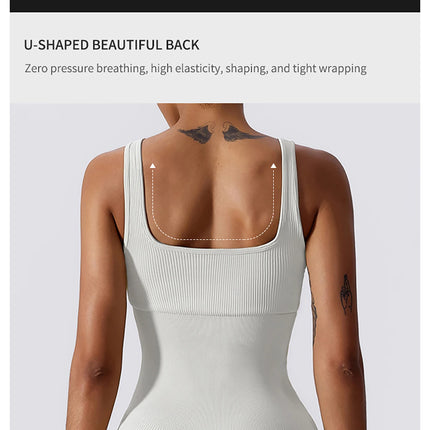 High Elastic Integrated Tight Fitting Jumpsuit Aerial Beauty Back Yoga Suit Seamless Jumpsuit for Women