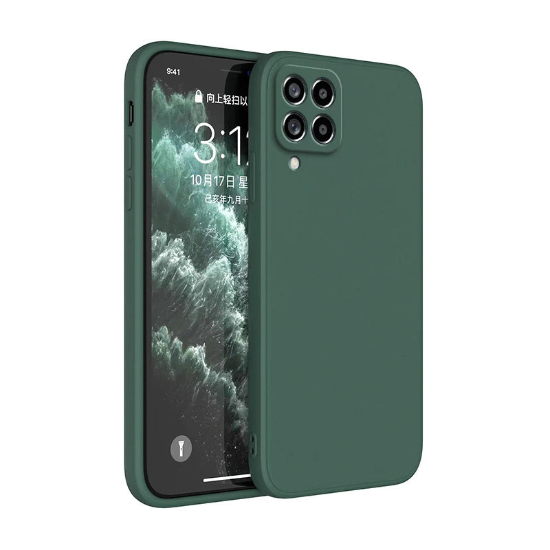 Funda Original Phone Case for Samsung A12 M12 A22 M22 A32 A42 A52 A72 5G Matte Silicone Camera Protective Cover Cases