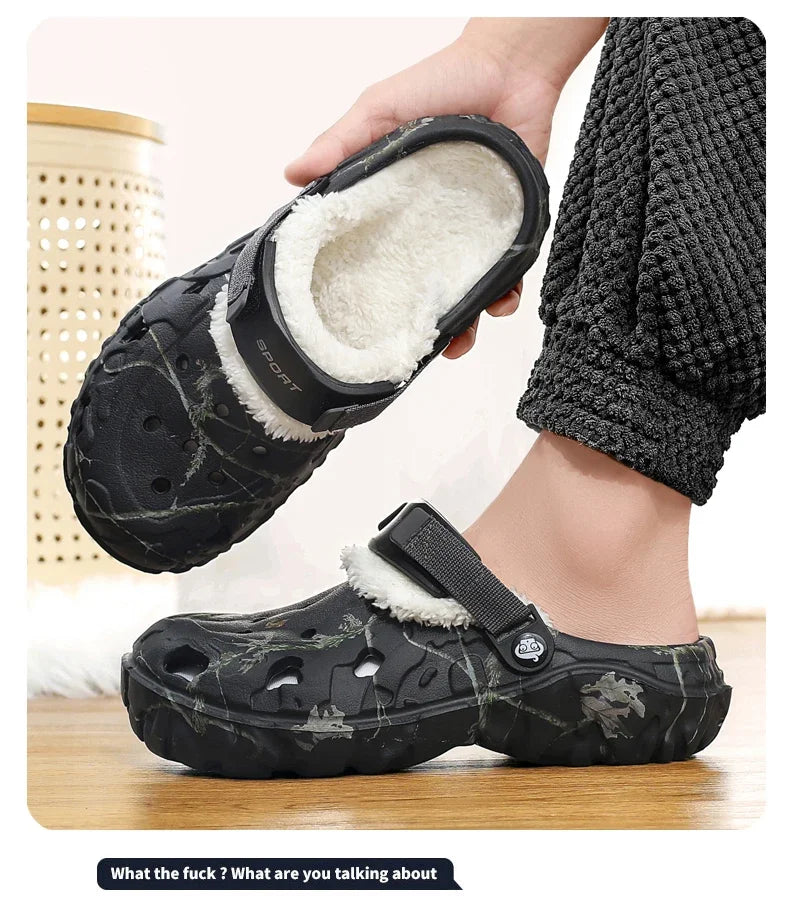 YRZL Winter Colgs Slippers Men's Shoes Men Beach Working Garden Shoe Home Soft Plush Slippers Bedroom Fuzzy Shoes Indoor Outdoor