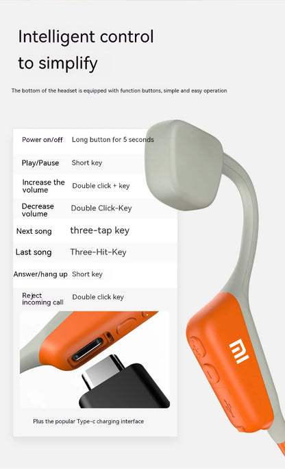 XIAOMI Neckband I18PRO Bluetooth 5.3 Headphones Bone Conduction Sport Earbuds HiFi Sound TWS Earphones Wireless Headest With Mic