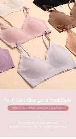Hot Sale 9 Colors Comfy Bra WireFree Padded Wavy Edge Korea Laser Cutting Invisible Yoga Wear Ladies Bra Seamless Women Bra