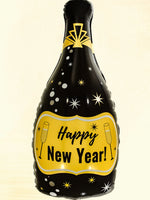 10pcs Happy New Year Champagne Bottle Balloon Set New Year Party Decorations Navidad 2024