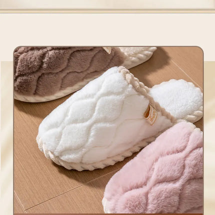 Cotton Slippers for Women Suitable for Spring Autumn Living Indoor Anti Slip Home Warm Home Couple Winter Furry Men Slippers