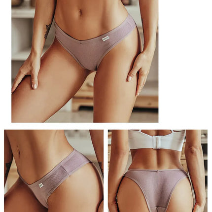 5Pcs/Set Women Cotton Brazilian Panties V Waist Female Underwear Comfortable Underwear Low Rise T-Back Bikini Girls Lingerie New