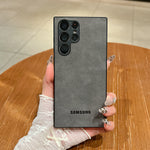 Full Lens Protector Case Samsung Galaxy S25 S24 S23 FE S22 S21 Ultra Plus Sheepskin Leather Back Cover Soft Lambskin Shockproof