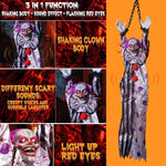 Halloween Decorations Electric Voice-activated Hanging Ghost Clown Hanging Ghost Haunted House Horror Decoration Props