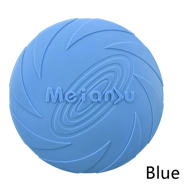 Dog Toy Flying Disc Silicone Material Sturdy Resistant Bite Mark Repairable Pet Outdoor Training Entertainment Throwing Type Toy