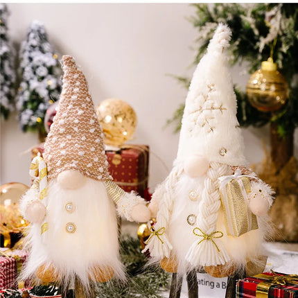 30cm Glowing Gnome Christmas Decorations 2024 Faceless Plush Dolls elf Home Ornaments Navidad New Year 2024 Gift