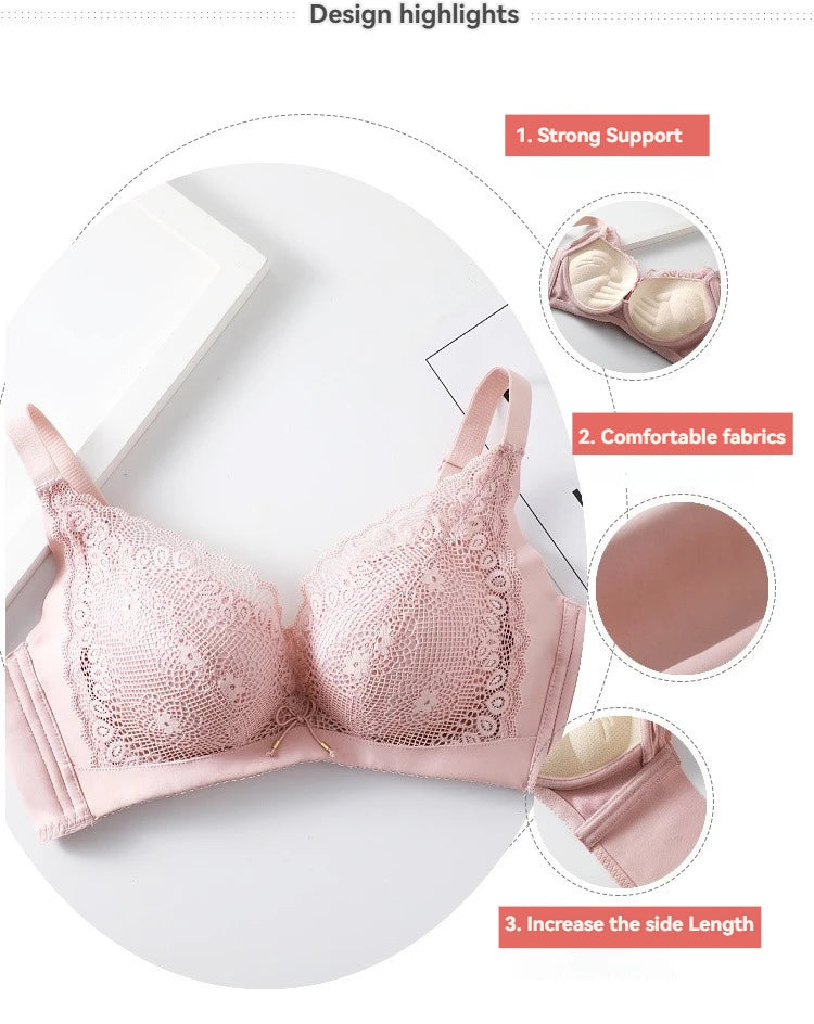 8cm Thickened Non-empty Cup Underwear Small Chest Gather Anti-sagging Hand-cup Bra Adjustable Bra Women