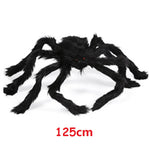 150/200cm Black Scary Giant Spider Huge Spider Web Halloween Decoration Props Haunted House Holiday Outdoor Giant Decoration