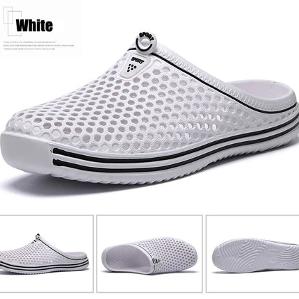 YRZL Mens Slippers Beach Shoes Unisex Hollow Outdoor Casual Men Beach Sandal Flip Flops Shoes Non-slip Size 36-45 Mens Slippers