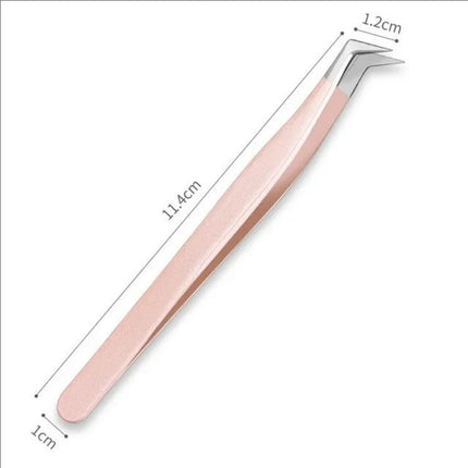 MJ 1 Pcs Eyelash Extension Tweezers Stainless Steel 3D Accurate Clip Eyelashes Tweezers Lash Extensions Supplies Set Tool