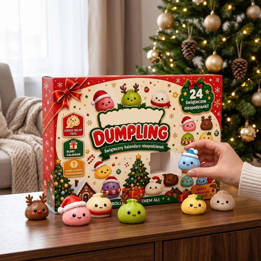 24‑Days Christmas Dumpling Advent Calendar Gift Set, Holiday Countdown Ornaments, Desktop Decor, Festive Party Favor Gifts