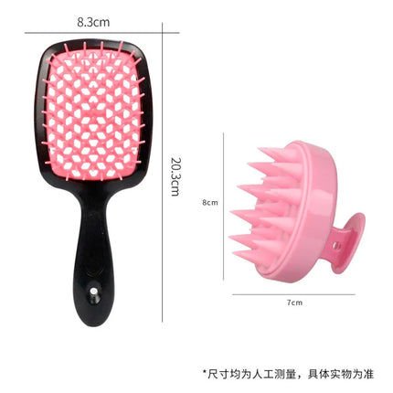 1/2pcs set Scalp Massage Comb Hollow Out Comb Shampoo Massage Brush For Bath Hair Washing Spray Bottle Salon Hairdressing Tools