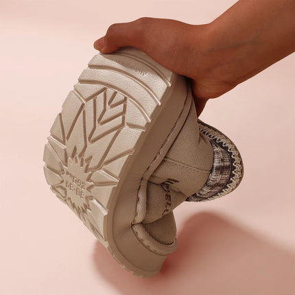 Winter Solid Color Fashion Cotton Women Slippers Warm Indoor House Cover Heel Non Slip Ourdoor Garden Letter Lightweight Shoes