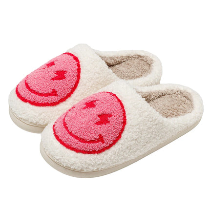 Lightning Smile Face Slippers Women Super Cute Slippers House Funny Bedroom Footwear Winter Fluffy Slides for Home Shoes
