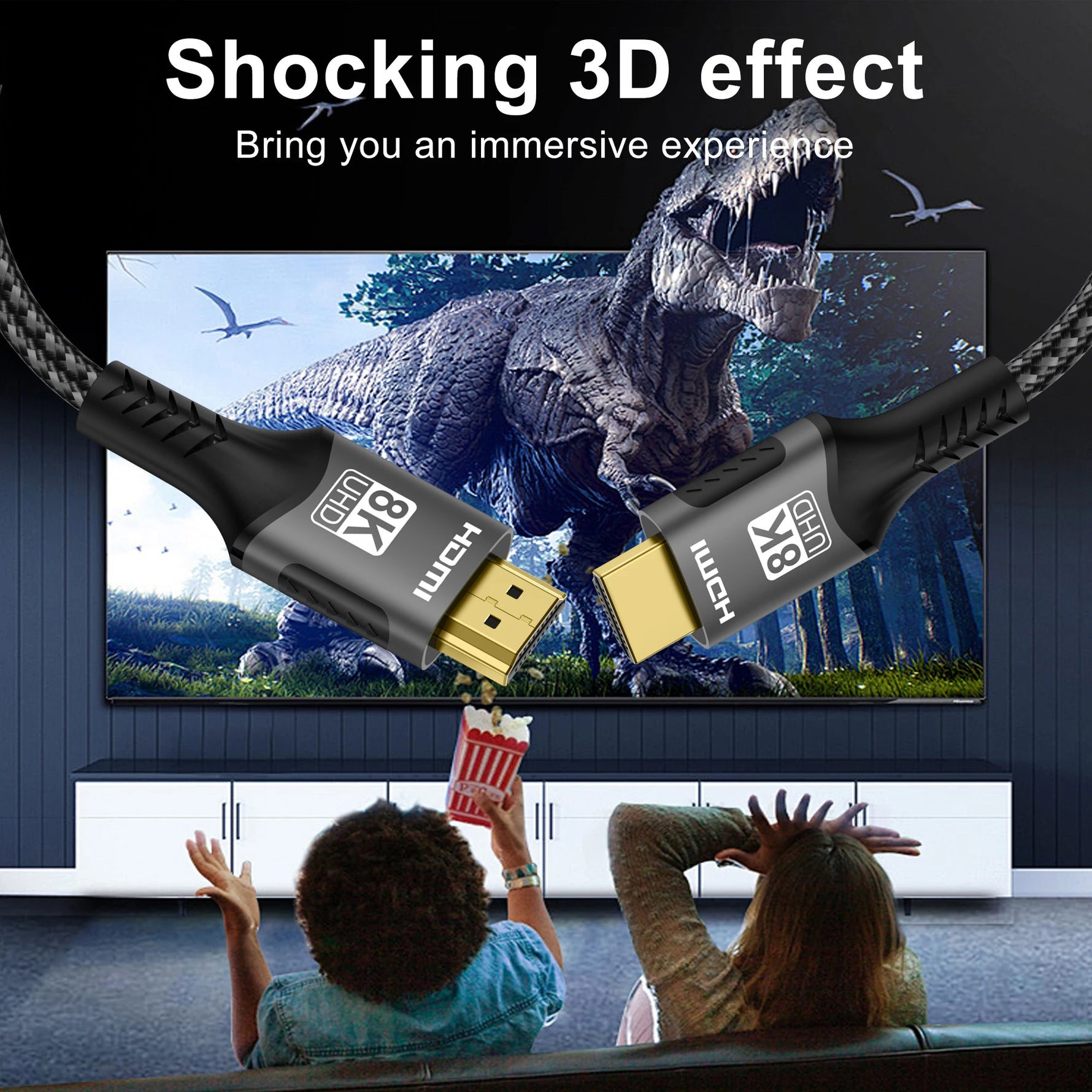 8K HDMI 2.1 Cable 4K@120Hz 8K@60Hz 48Gbps EARC ARC HDCP Ultra High Speed HDR For RTX Video Cable PC Laptop Projector HD TV PS5
