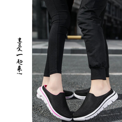 2024 Summer new breathable mesh shoes outdoor non-slip walking shoes comfortable sandals men half slippers casual loafers 35-48