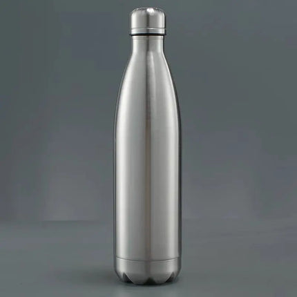 1pc 750ml/1000ml Stainless Steel Water Bottle, Large Capacity Portable Sports Bottles For Outdoor Camping Hiking Travel