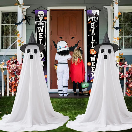 2 Packs Halloween Decorations Outdoor Cute glow Indoor Spooky Ghost Scary Ghosts Decor for Yard Garden Home birthday decoration