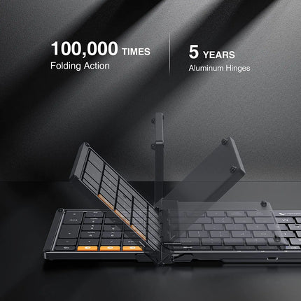 Folding Keyboards with Numeric Keypad Bluetooth Wireless Portable Silm Full-SizeT Foldable Keyboard for Travel Computer PC iPad