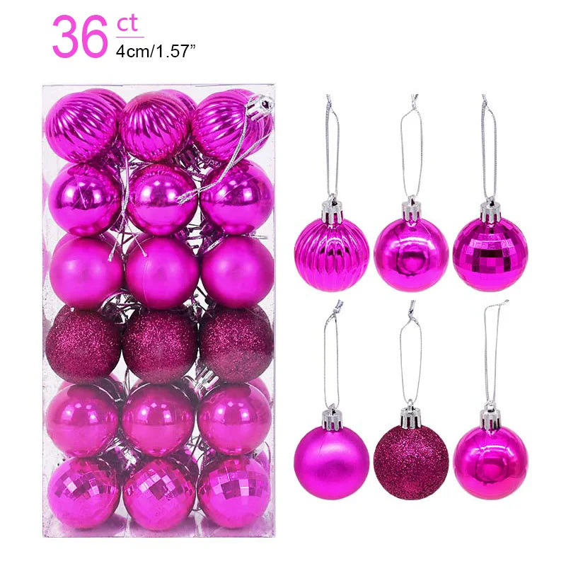 1box Christmas Balls Christmas Tree Ornaments Ball Xmas Hanging Tree Pendants Home Party Decor 2026 New Year Gift Noel Navidad