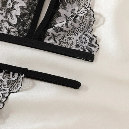 Women Sexy Lingerie Bra Thongs Sets Ultrathin Lace Lingerie Set Temptation Erotic Open Bra Crotchless Outfits For Pretty Girls