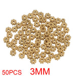 50pcs Stainless Steel Daisy Snowflake Flower Spacer Beads Gold Plated Loose Bead Cap for DIY Needlework Jewelry Making Bracelet
