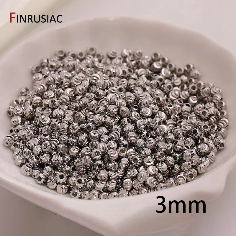 18K Gold Plated Brass Spacer Beads For Jewelry Making Materials,Separators For Beads, Striped Cut Flower Beads For Needlework