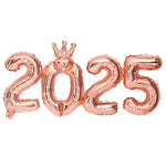 2025 Crown Number Foil Balloons Happy New Year Eve Party Decoration Photo Booth Props Supplies Christmas Home Decor Navidad 2024