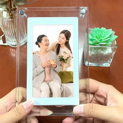 Acrylic Digital Photo Frame 5/7 Inch 1000mAh Vertical Display IPS Screen 2G Memory Battery Porta Retrato Digital