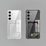 Transparent Card Slot Silicone Case For Samsung Galaxy S25 S24 S23 S22 S21 Plus Note 20 Ultra S20 FE Protection Cover