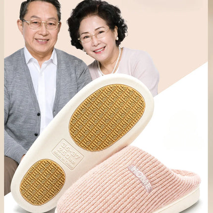 House Fuzzy Slipper Women Striped Winter Warm Fur Plush Non Slip Grip Indoor Lazy Soft Female Thermal Home Shoe Flat Male Men