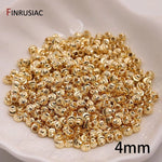 18K Gold Plated Brass Spacer Beads For Jewelry Making Materials,Separators For Beads, Striped Cut Flower Beads For Needlework