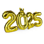 Happy New Year 2025 Balloons Gold Number 2025 Foil Balloons Happy New Year Letters Balloon Banner Gold New Years Eve Party Decor