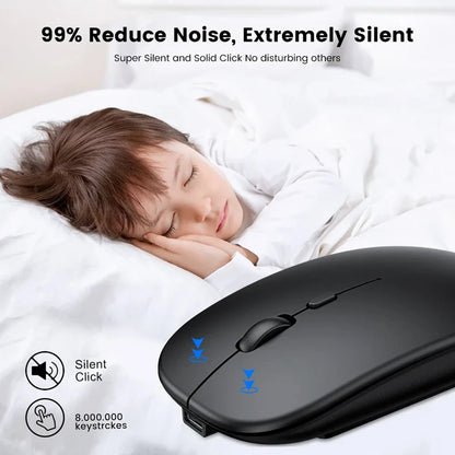 Xiaomi 2.4GHz Bluetooth Mouse Wireless USB Rechargeable Silence Ergonomics Double Model Mini Portable DPI Readjustable Keyboards