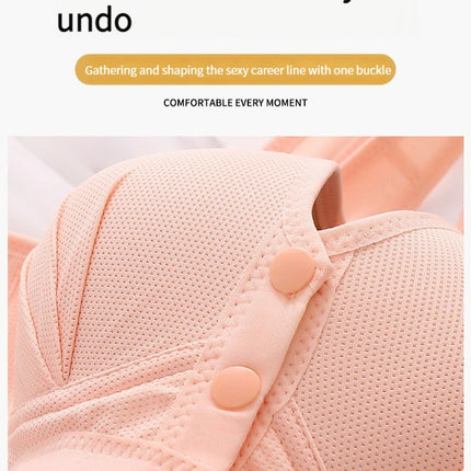New Large Size Front Closure Mom Back Underwear Thin Section Comfortable Breathable Push Up Bra Glossy Lingerie For Women Sütyen