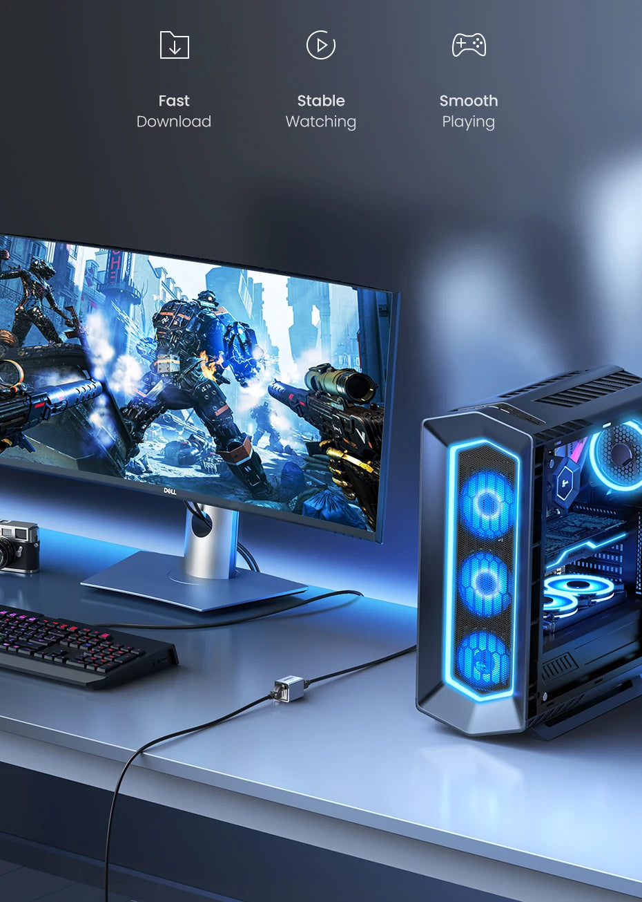 UGREEN RJ45 Connector 10Gbps Network Extender Extension for Cat8 Cat7 Cat6 Ethernet Cable Adapter Gigabit Female to Female