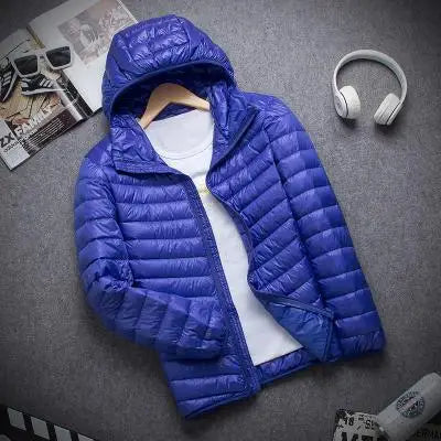 New Brand Autumn Winter Light Down Jacket Men's Fashion Hooded Short Large Ultra-thin Lightweight Youth Slim Coat Down Jackets