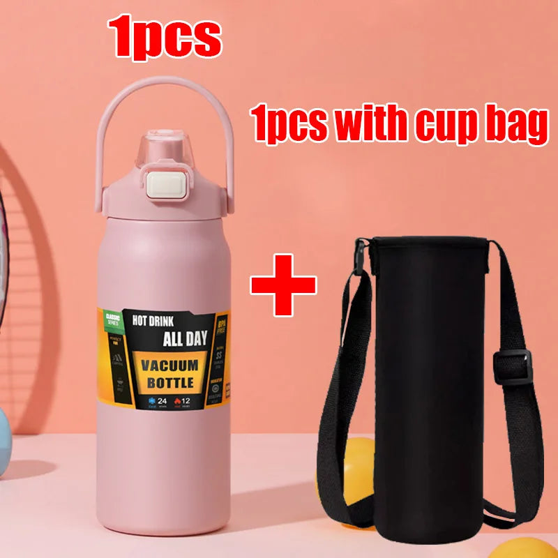 1500ML Stainless Steel Thermo Bottle Portable Thermos Large Capacity Thermo Water Bottle Tumbler Thermoses Outdoor Vacuum Flasks